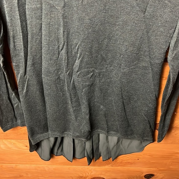 Soft Surroundings Women Sweater XS Wool Alpaca Pleated High Low Cozy Career Grn - Picture 9 of 9